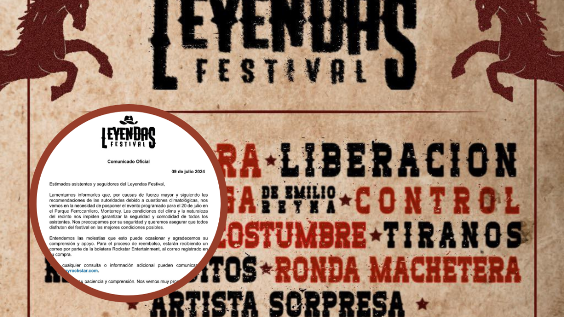 Cancelan Leyendas Festival: así puedes conseguir tu reembolso