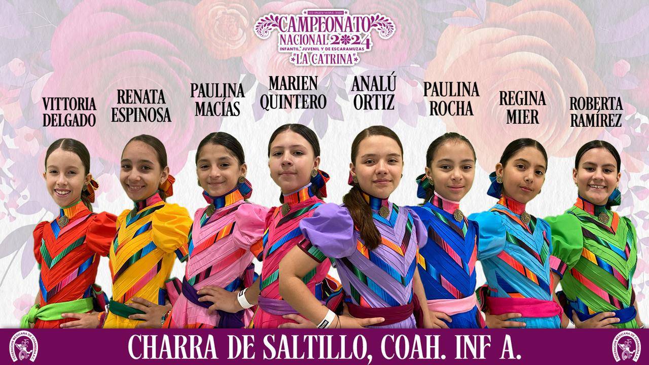 $!Las integrantes del equipo Charra de Saltillo de la categoría Infantil A.