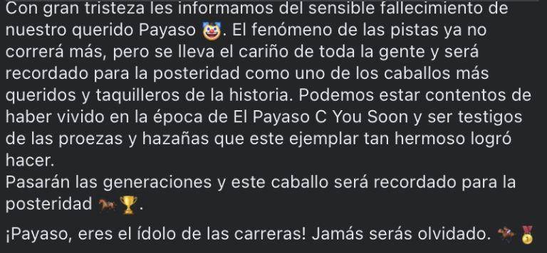 $!Muere ‘El Payaso’, el caballo de carreras más famoso de Culiacán