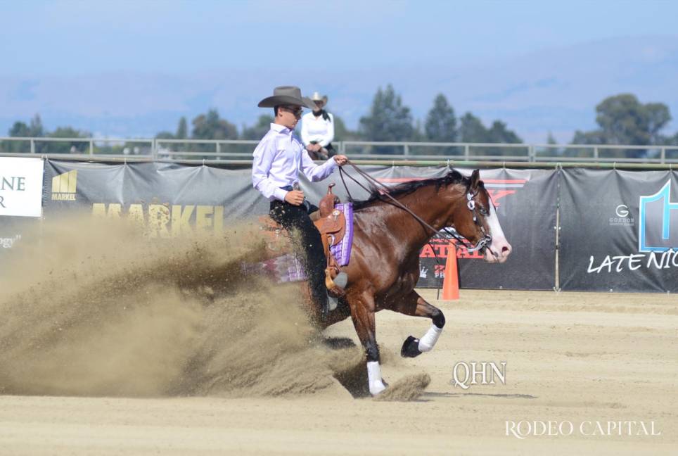 $!Lil Joe Cash se aseguró el campeonato mundial junior de reining de la AQHA 2012 con el jinete profesional de la AQHA Andrea Fappani en la silla.